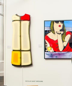 Nicolas Saint-Grégoire, Mondrian Dress 2, Wall mounted light box, Art Couture