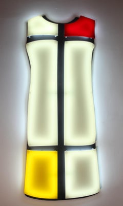 Nicolas Saint-Grégoire, Mondrian Dress 2, Wall mounted light box, Art Couture