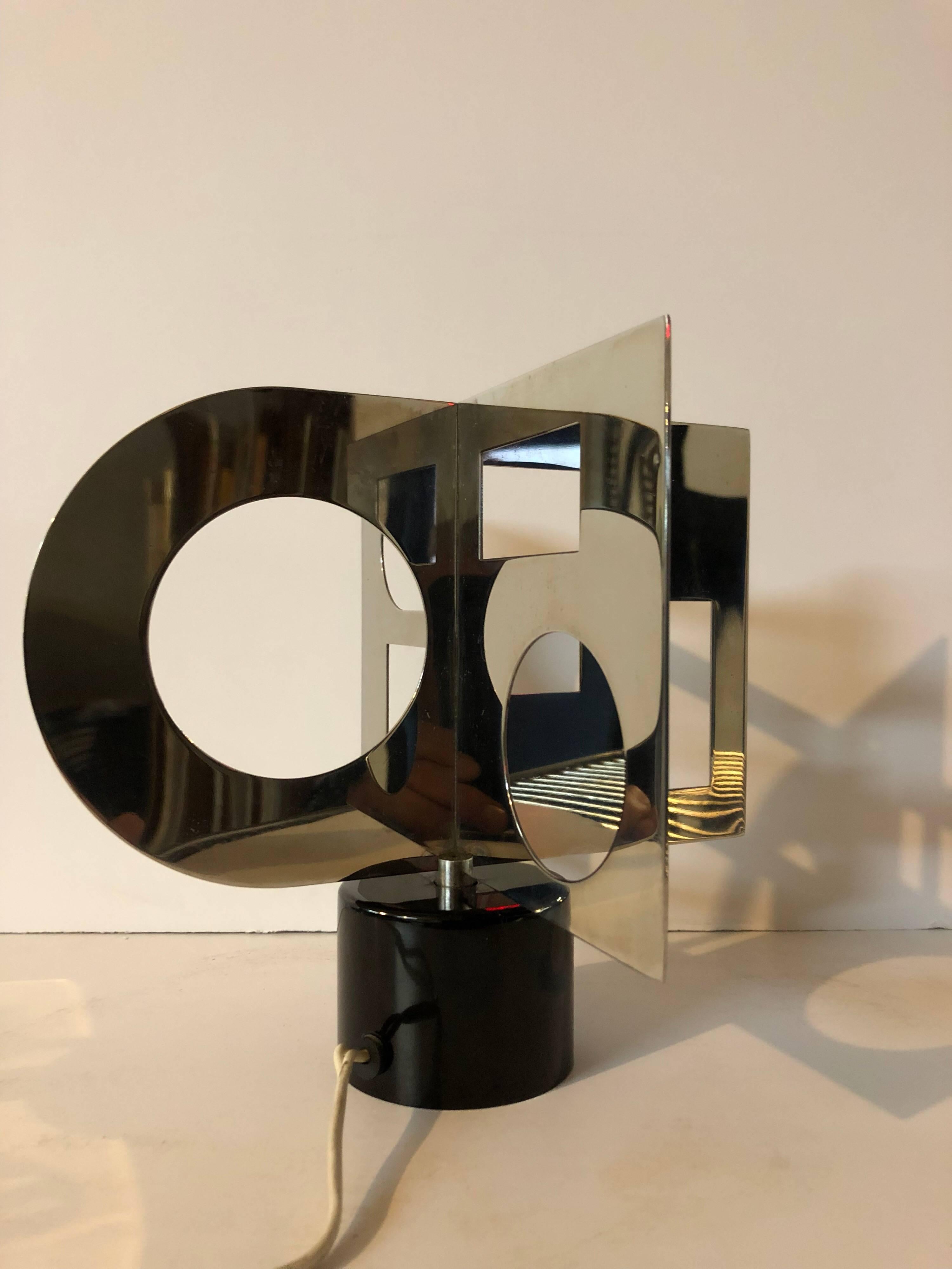 Nicolas Schöffer Abstract Sculpture – Motorisierte kinetische Skulptur „Miniskulptur“ Op Art Denise Rene Galerie Paris