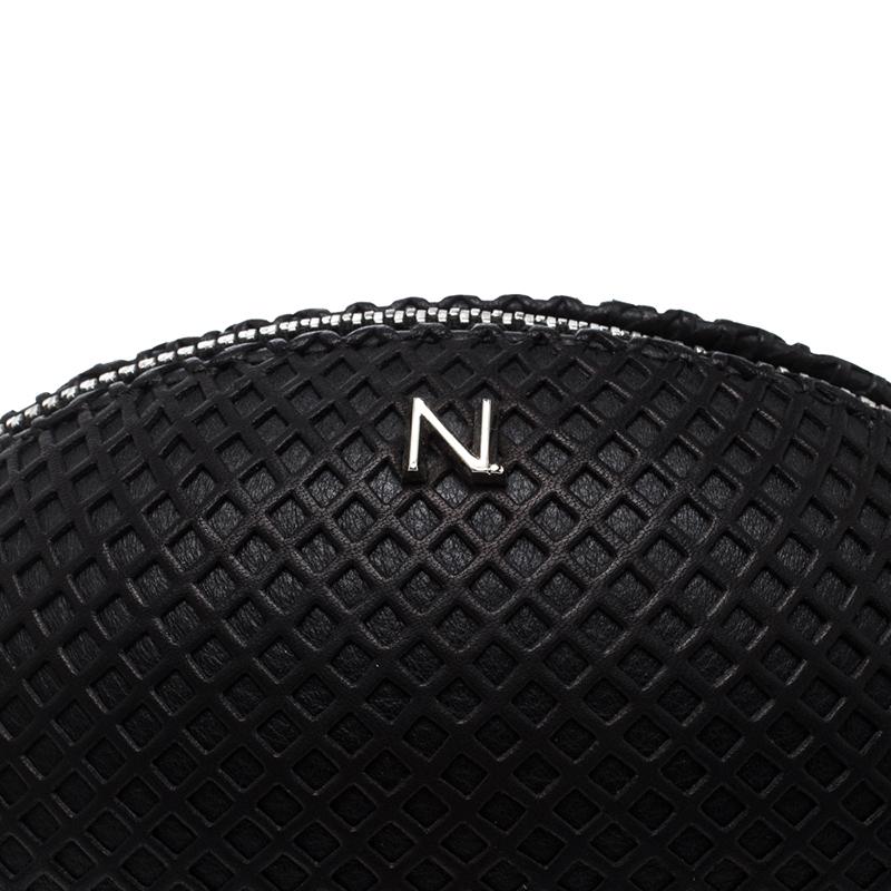 Nicolas Theil Black Net Leather Egg Clutch 1