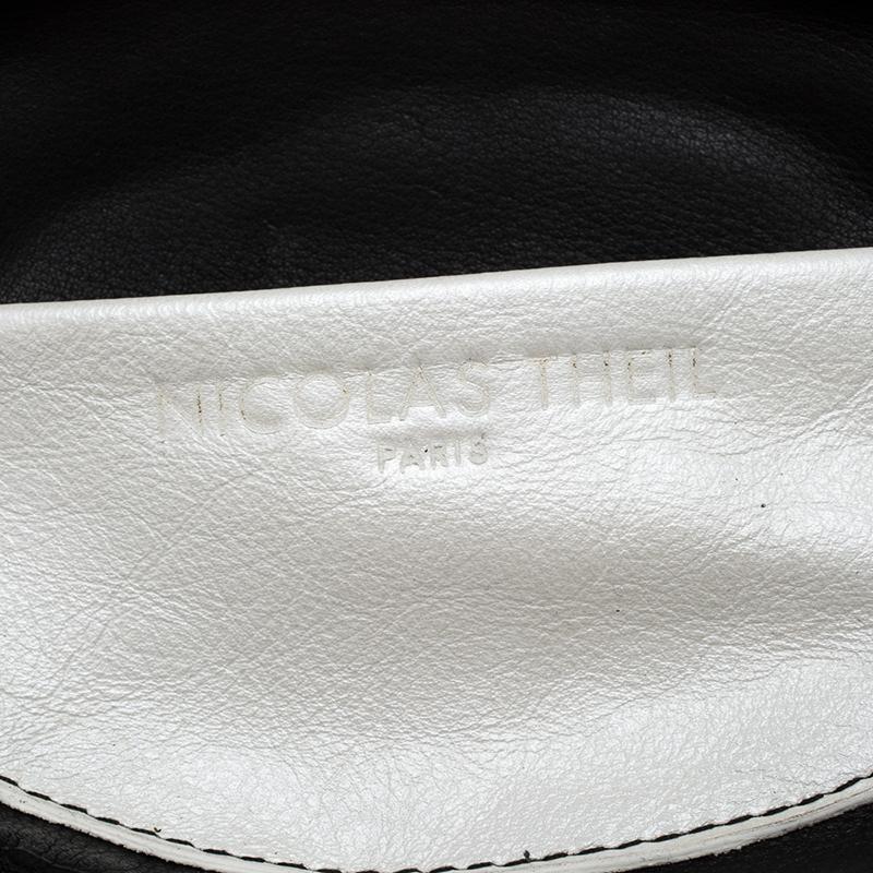 Nicolas Theil Black/White Net Leather Egg Clutch 4