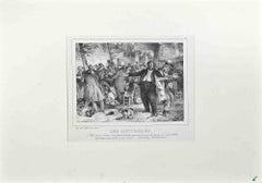I Confratelli - Litografia originale di Nicolas Toussaint Charlet - 1830