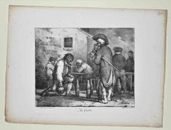 The Keels - Etching by Nicolas Toussaint Charlet - 19th century