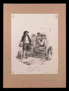 L'Amputé - Original Lithograph by N. Toussaint Charlet - Early 19th Century