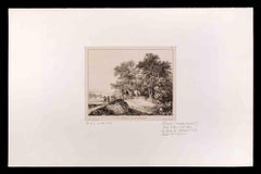 Les Bords de l'Escaut - Original Etching by Nicolas Toussaint Charlet - 1841