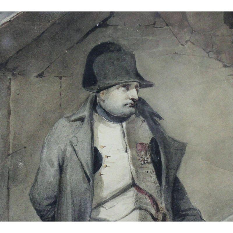 19th Century Nicolas Toussaint Charlet Watercolor Painting Napoleon Bonapart For Sale
