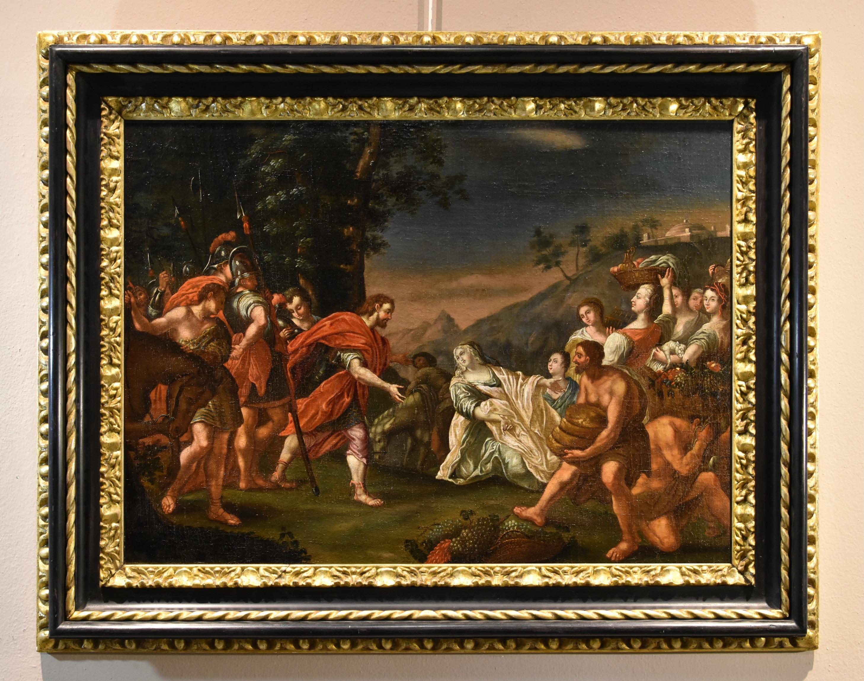 King David Abigail Vleughels Paint 17/18th CEntury Oil on canvas Old master Art - Old Masters Painting by Nicolas Vleughels (paris, 1668 - Rome, 1737) 
