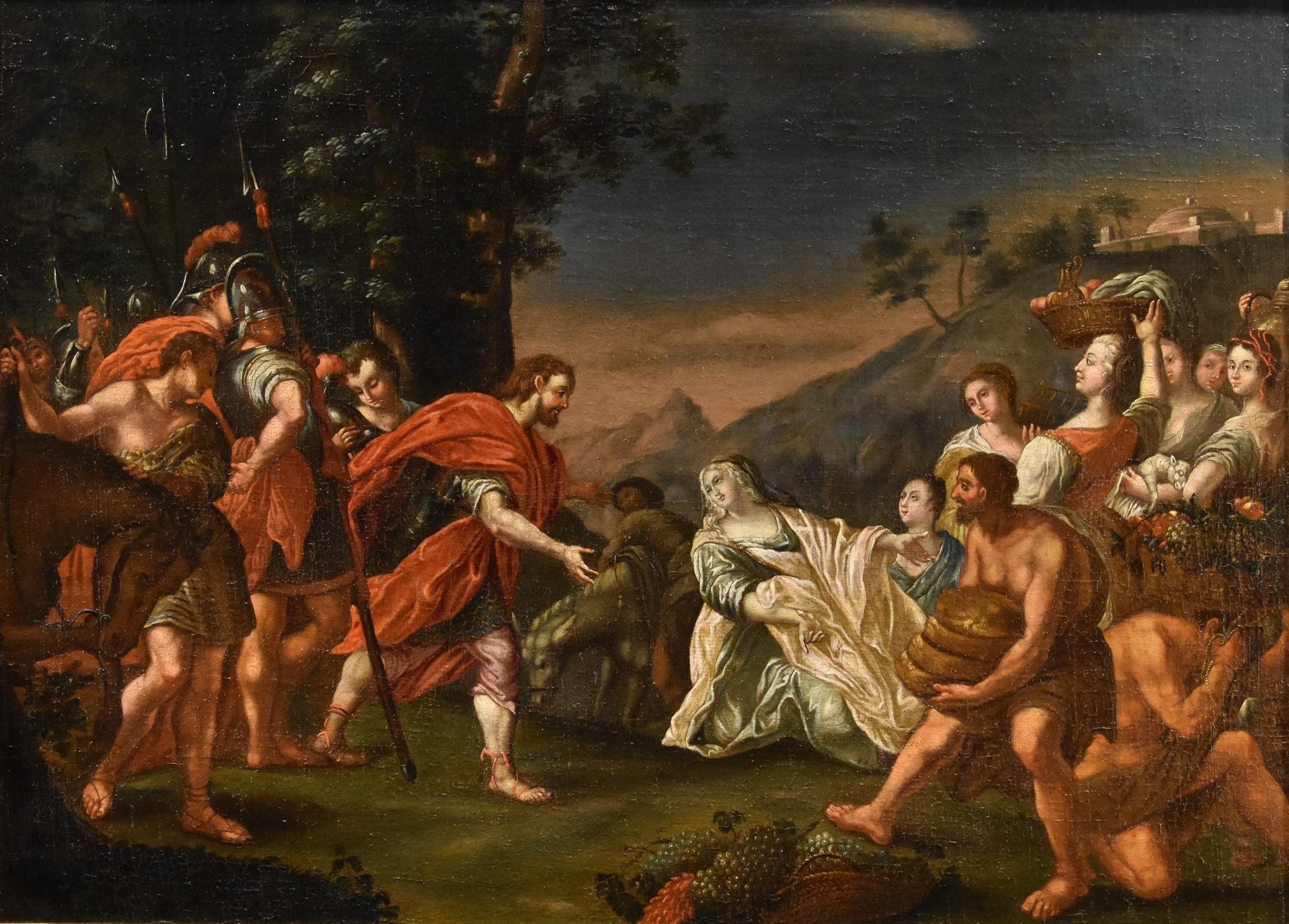 King David Abigail Vleughels Paint 17/18th CEntury Oil on canvas Old master Art - Painting by Nicolas Vleughels (paris, 1668 - Rome, 1737) 
