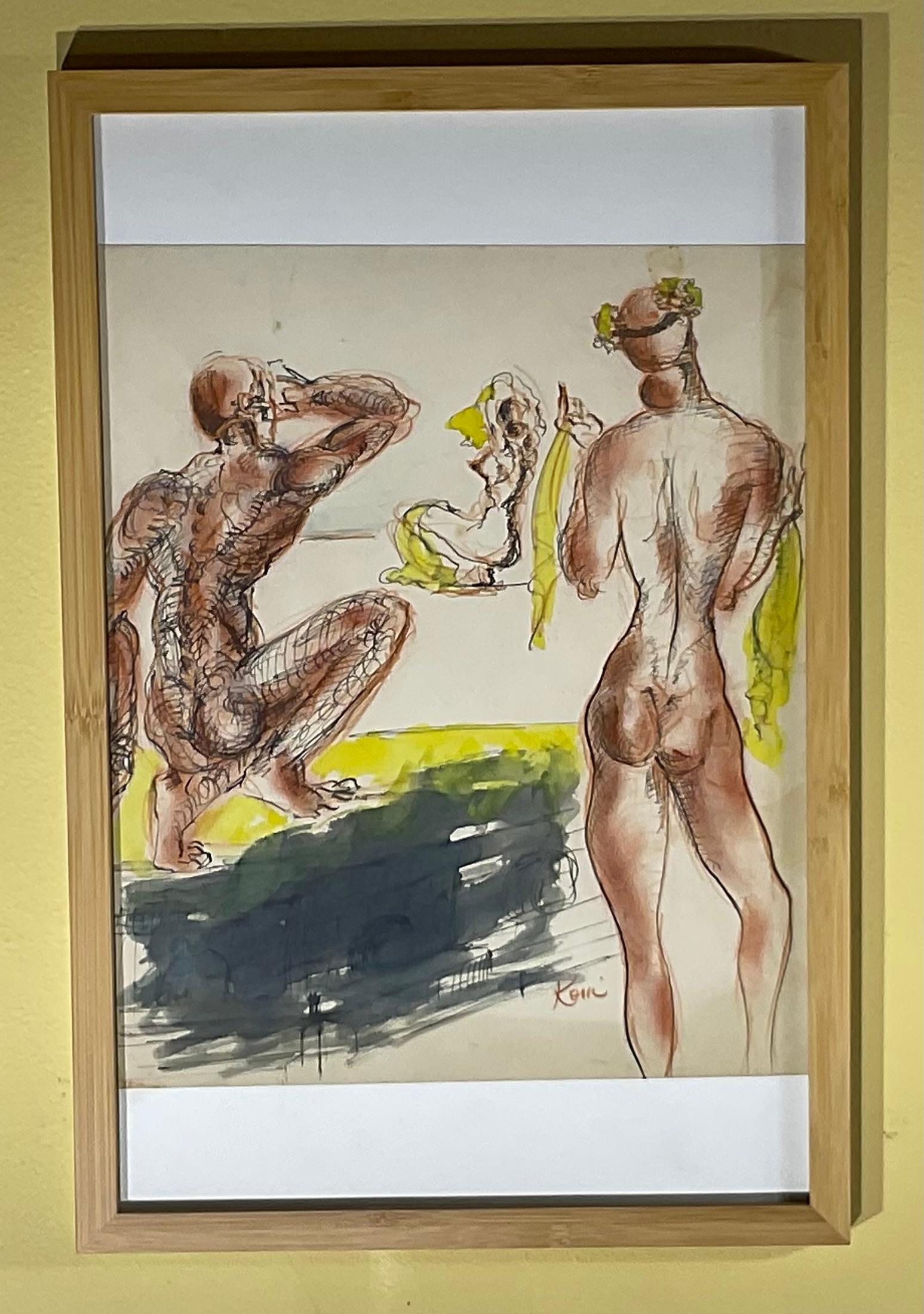 Nicolaus Koni Nude Œuvre originale sur papier en vente 4