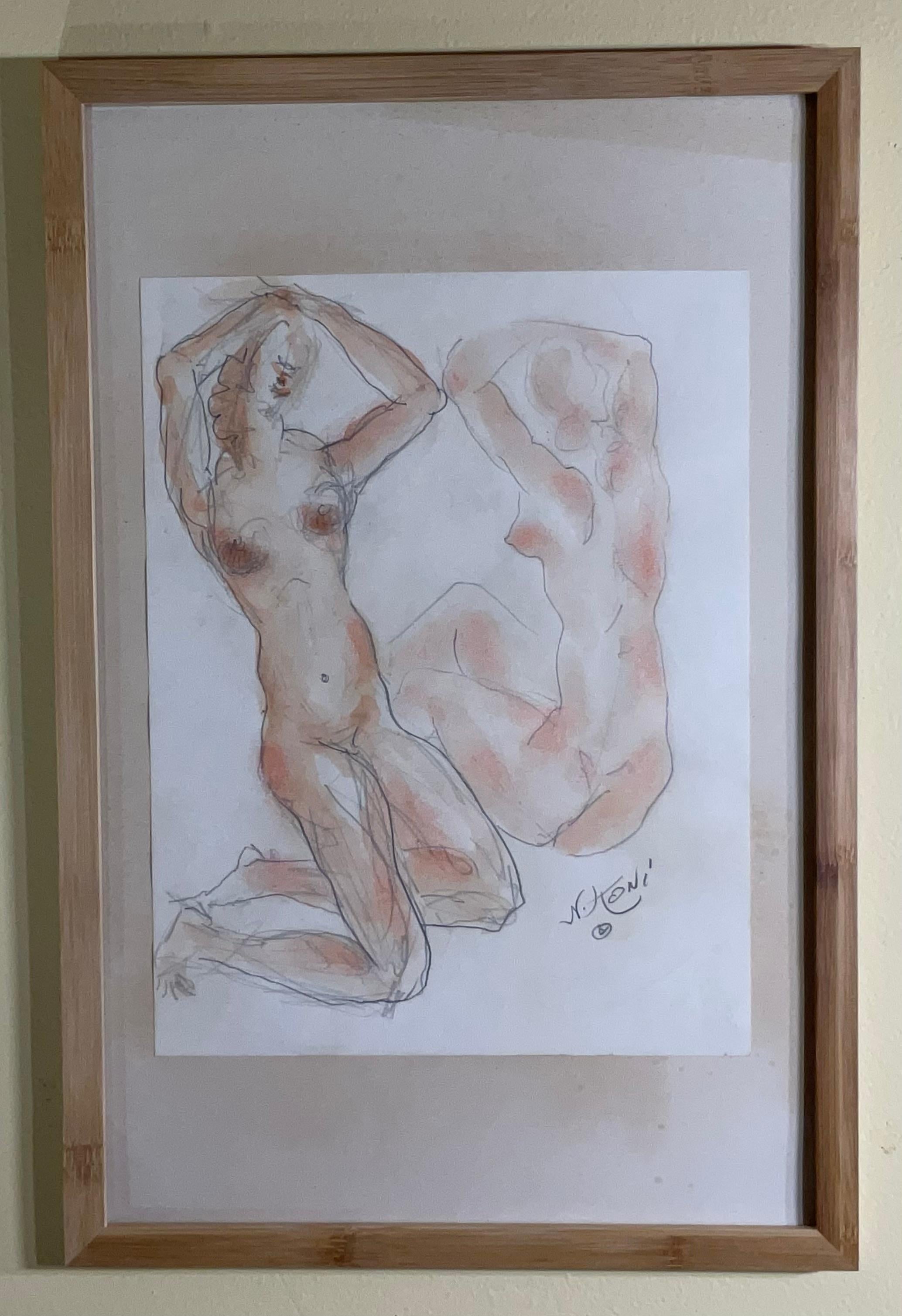 Nicolaus Koni nudo, opera originale su carta in vendita 3