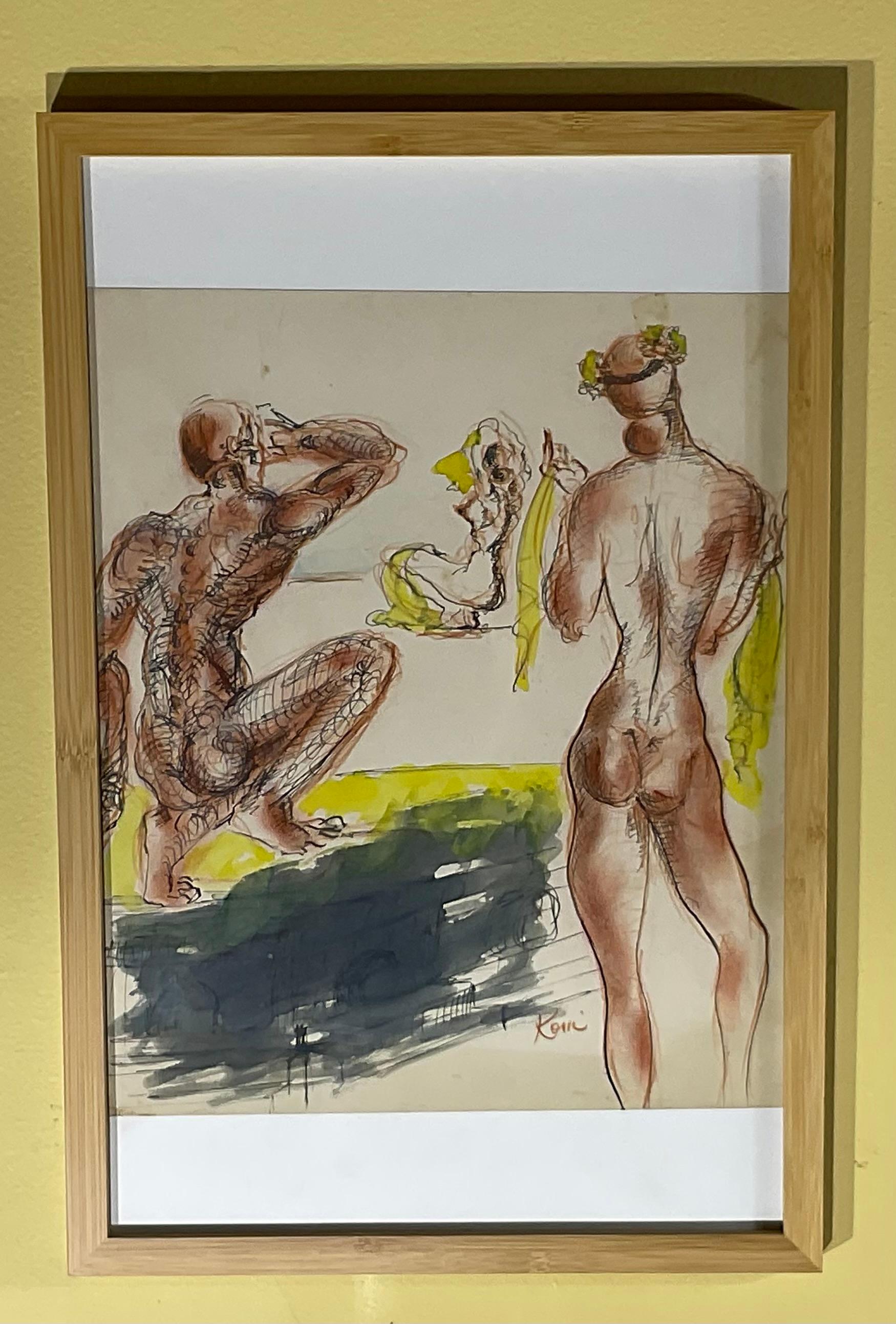 Nicolaus Koni Nude Œuvre originale sur papier en vente 5
