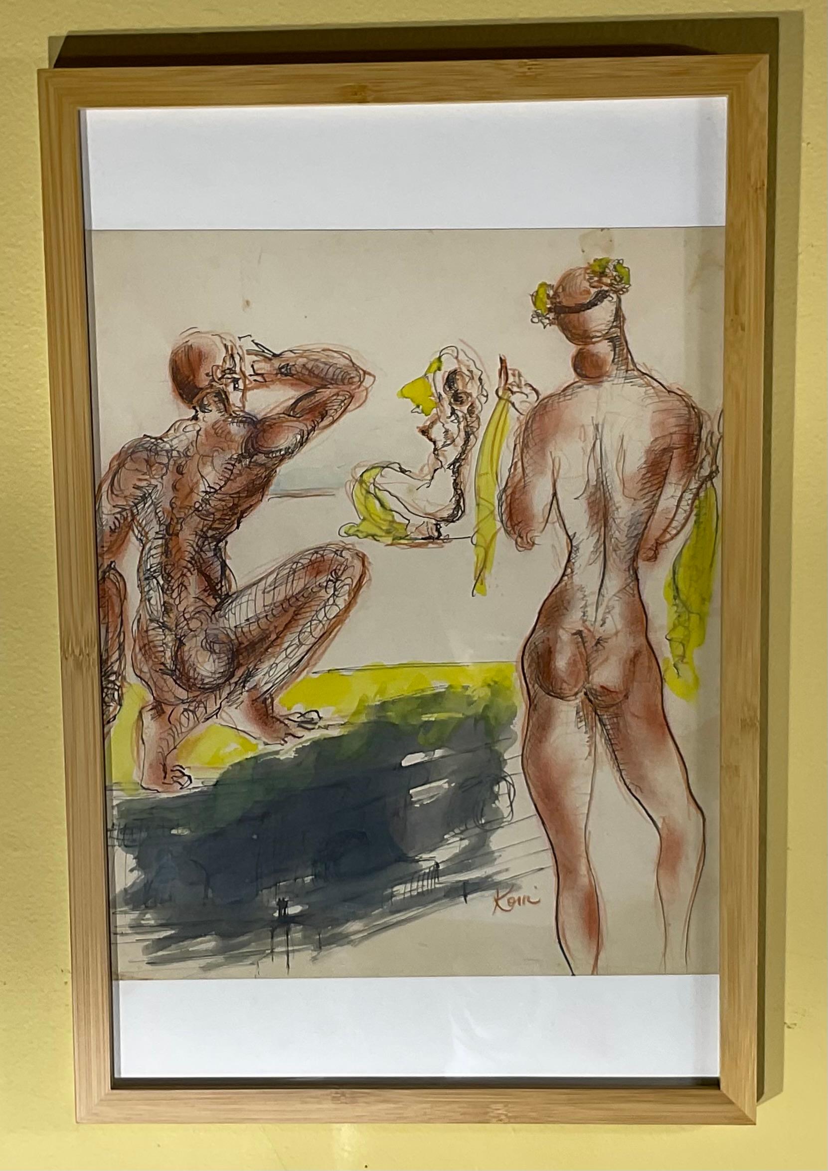 Nicolaus Koni Nude Œuvre originale sur papier en vente 6