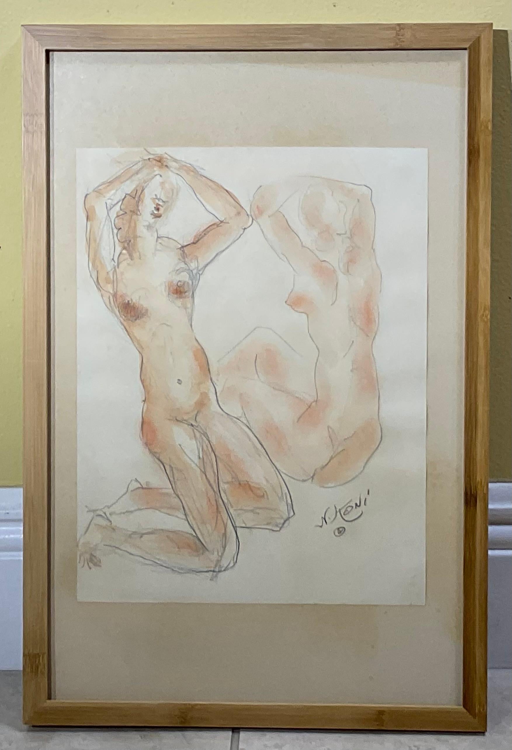 Nicolaus Koni nudo, opera originale su carta in vendita 6