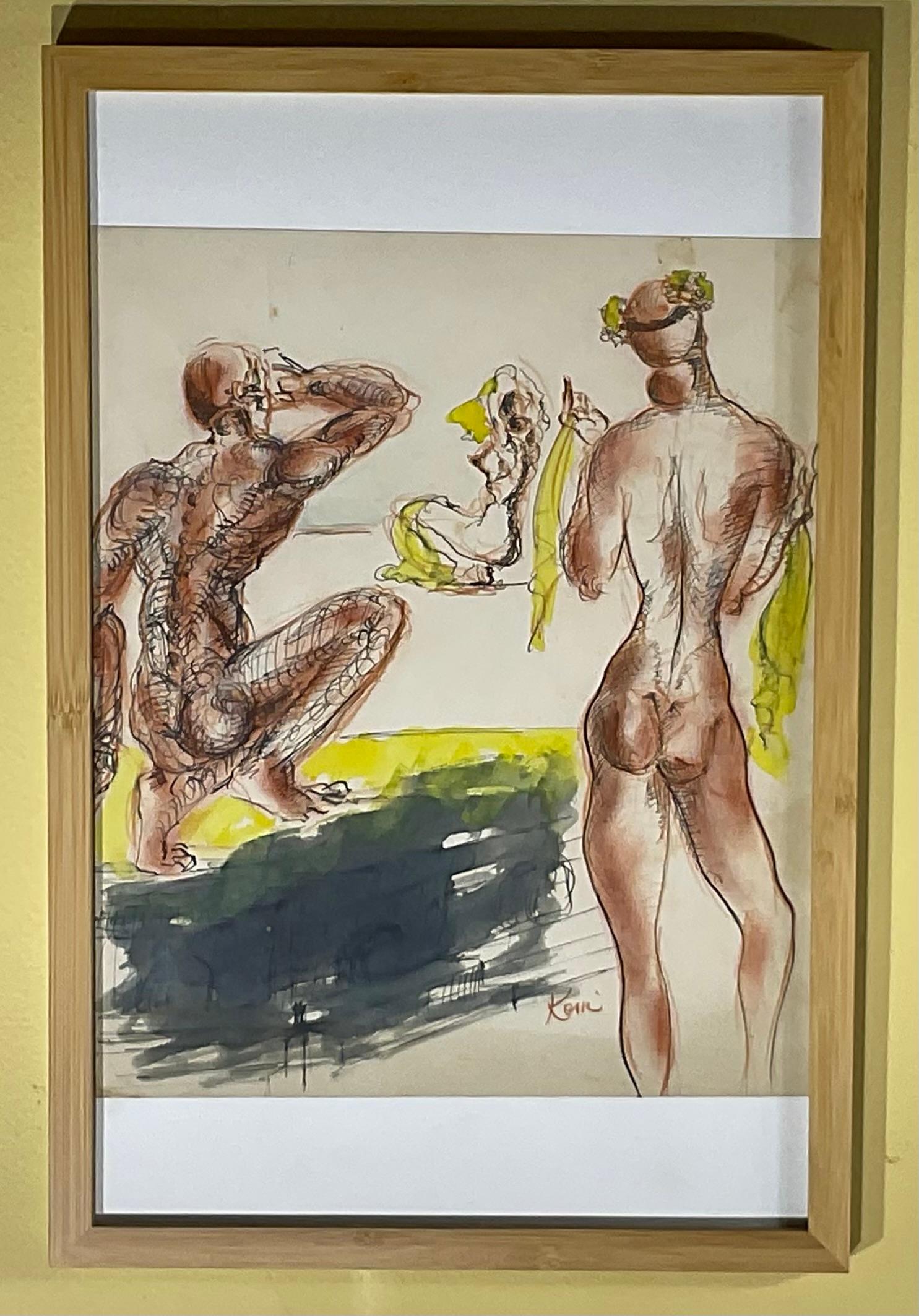 20ième siècle Nicolaus Koni Nude Œuvre originale sur papier en vente