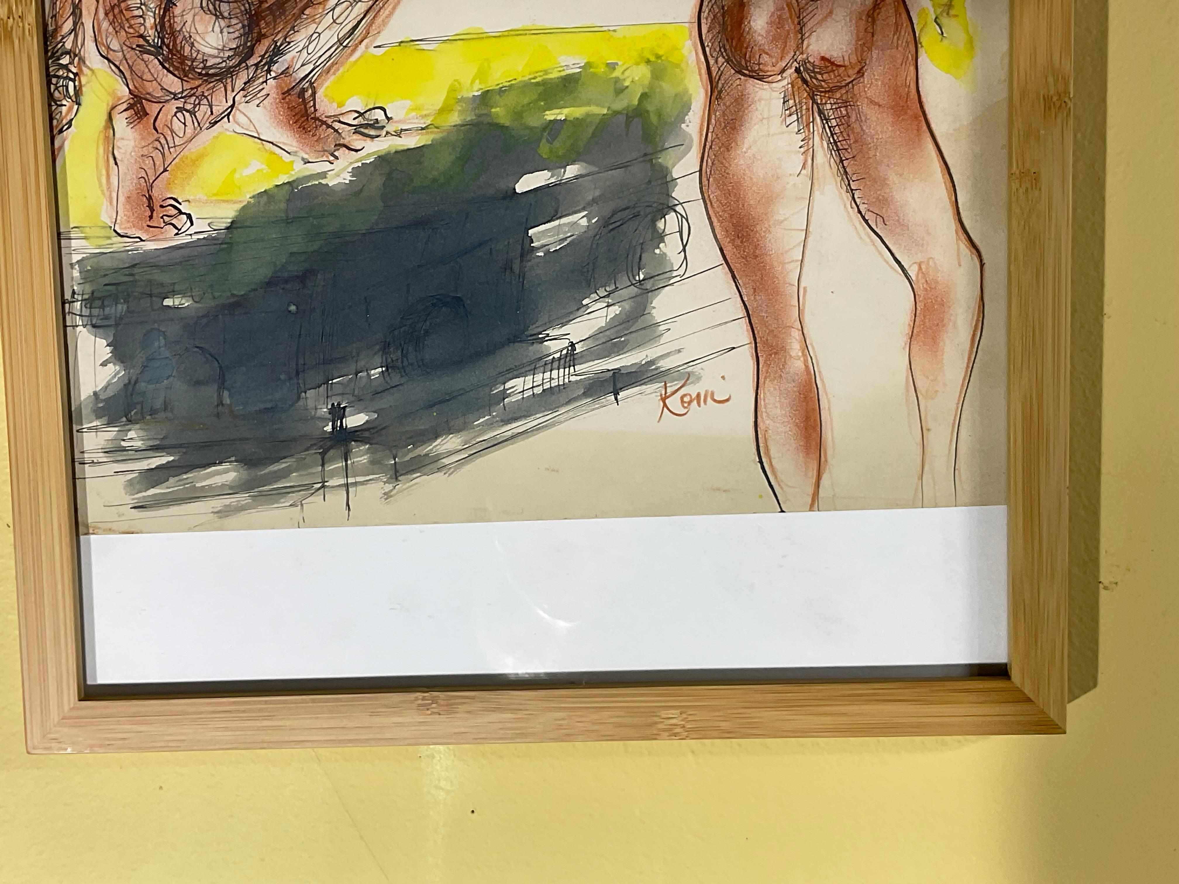 Nicolaus Koni Nude Œuvre originale sur papier en vente 1