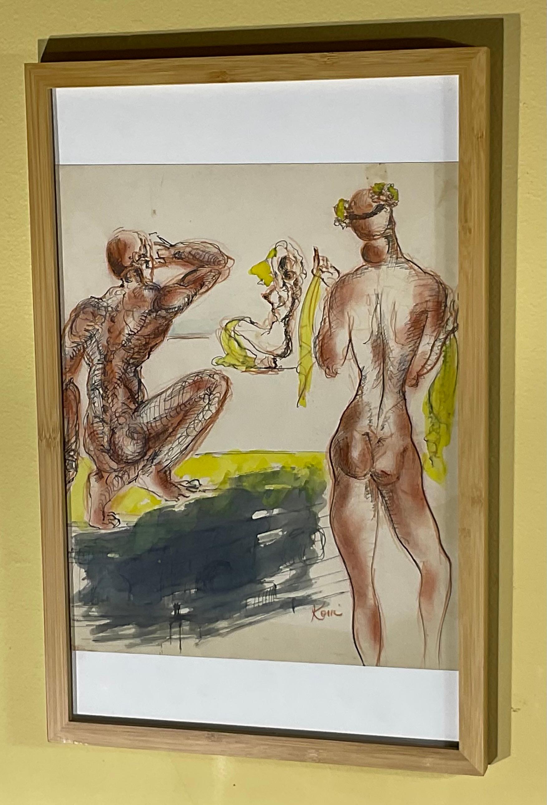 Nicolaus Koni Nude Œuvre originale sur papier en vente 2