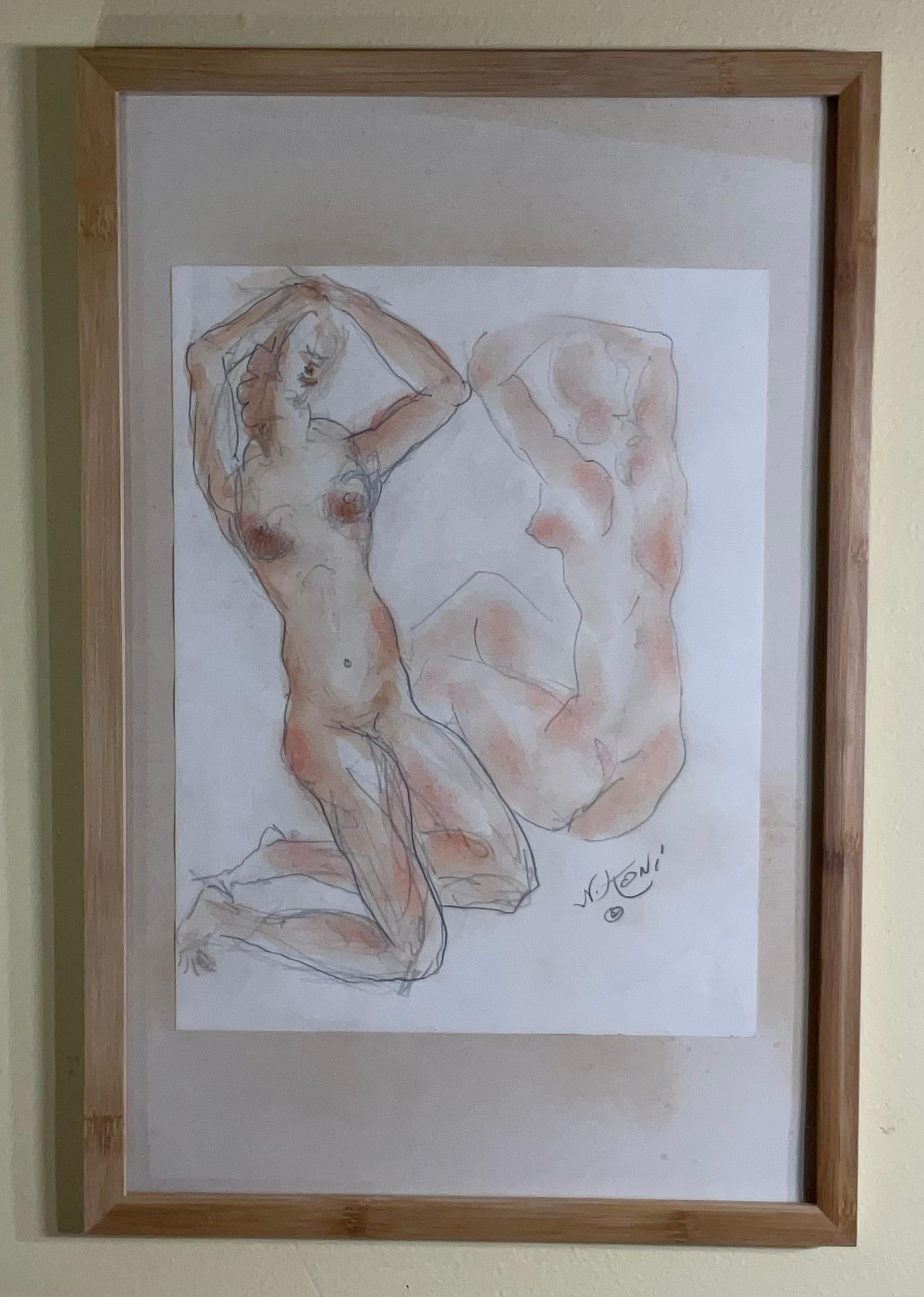 Nicolaus Koni nudo, opera originale su carta in vendita 1