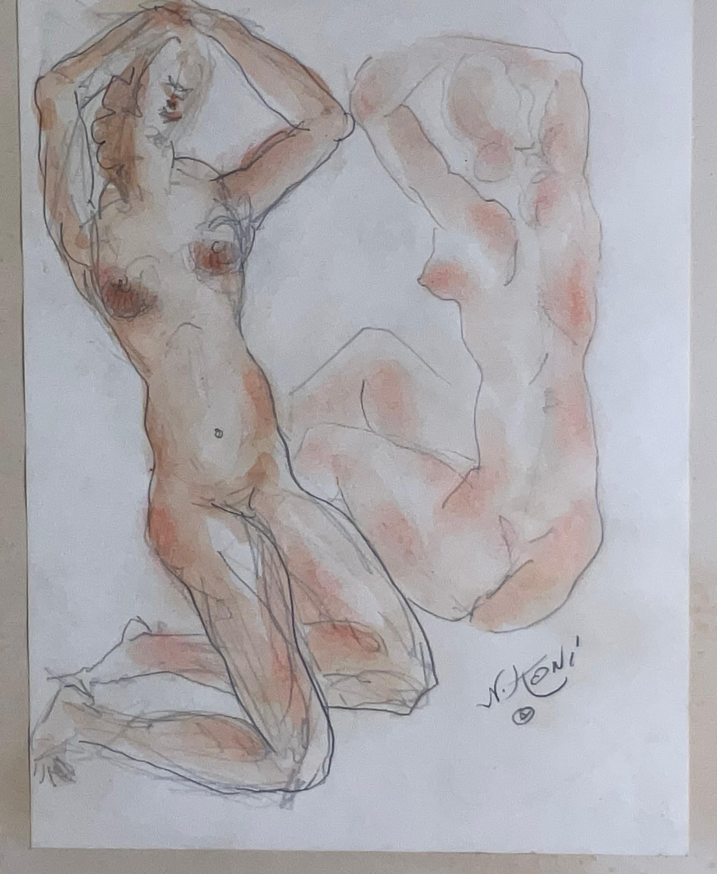 Nicolaus Koni nudo, opera originale su carta in vendita 2