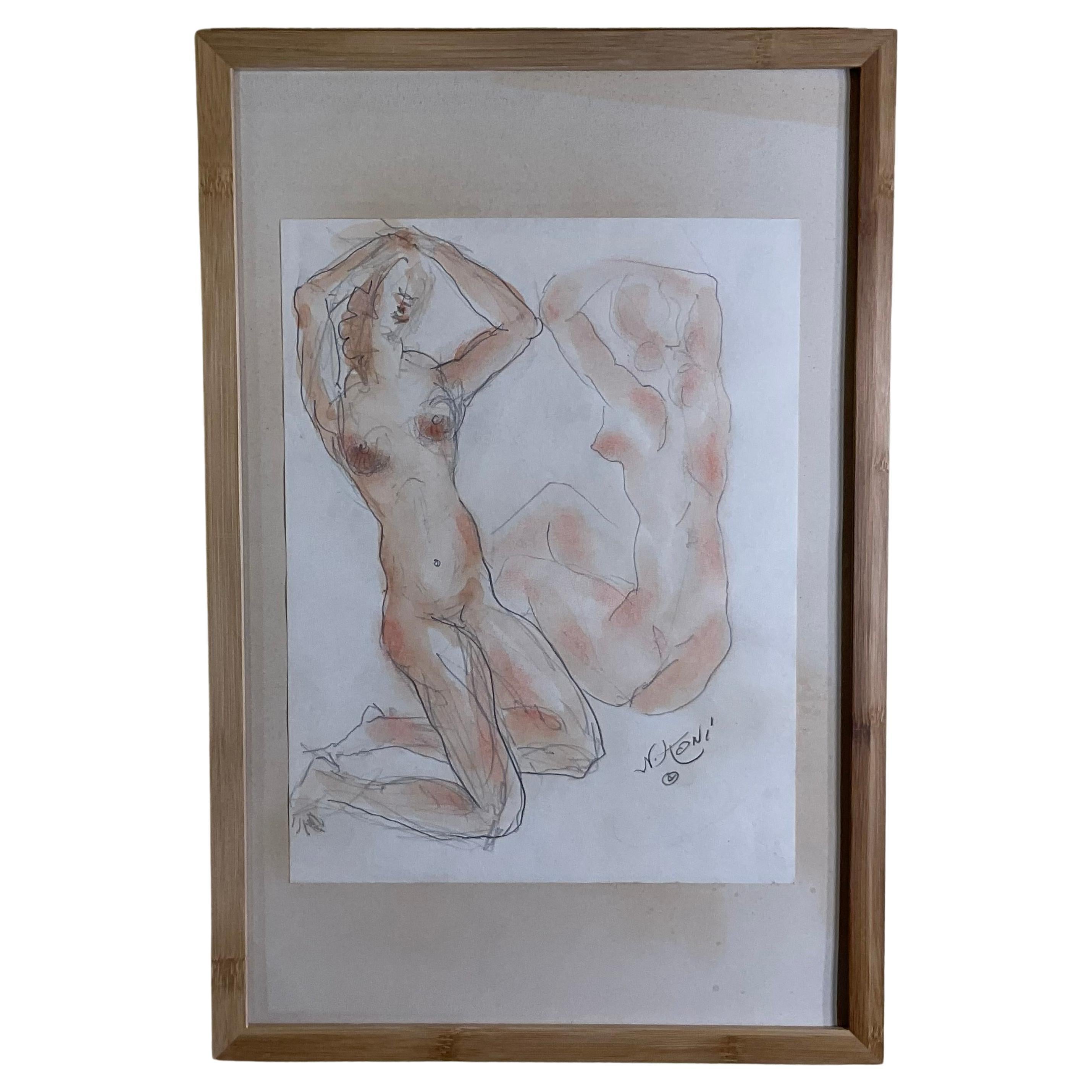 Nicolaus Koni Nude Œuvre originale sur papier