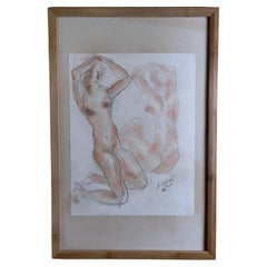 Vintage Nicolaus Koni Nude Original Work On Paper