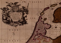 Belgio e Paesi Bassi: Una mappa del XVII secolo colorata a mano da Visscher