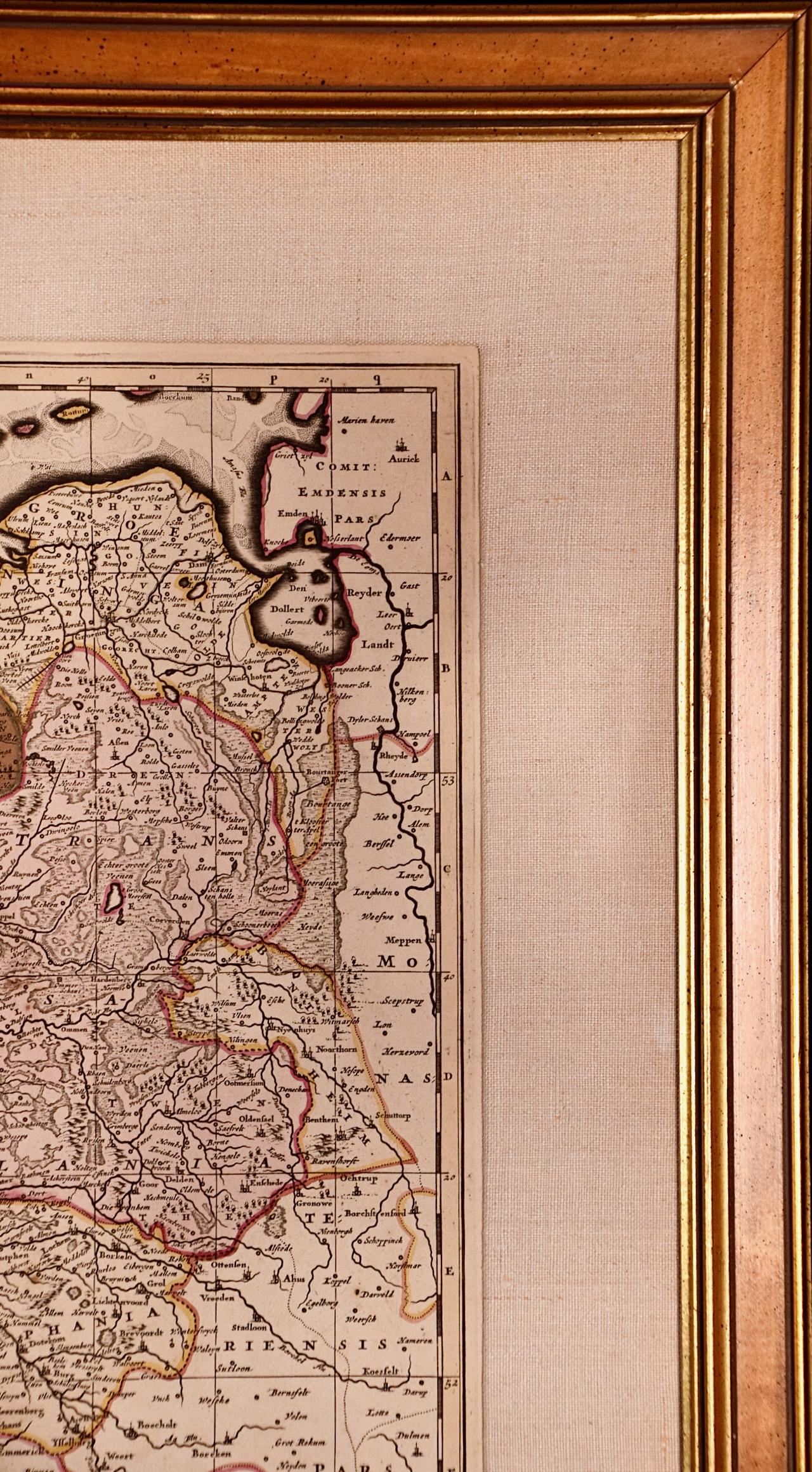 This is an original hand-colored 17th century map of Belgium by Nicolaus (Nicolas) Visscher II entitled 