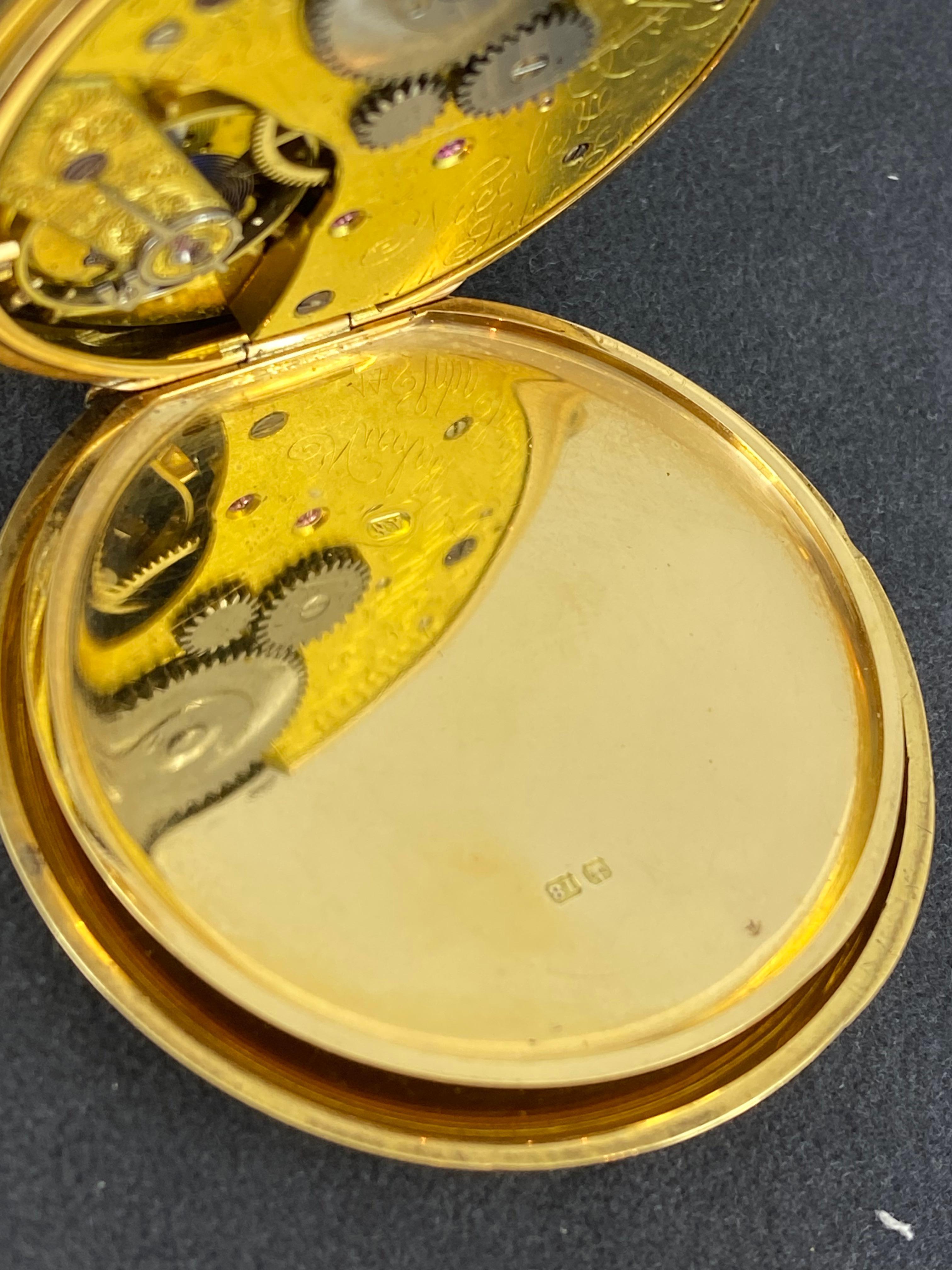 Nicole, A. Nielsen & Co London 18K Gold Double Hunter 53mm Pocket Watch en vente 6