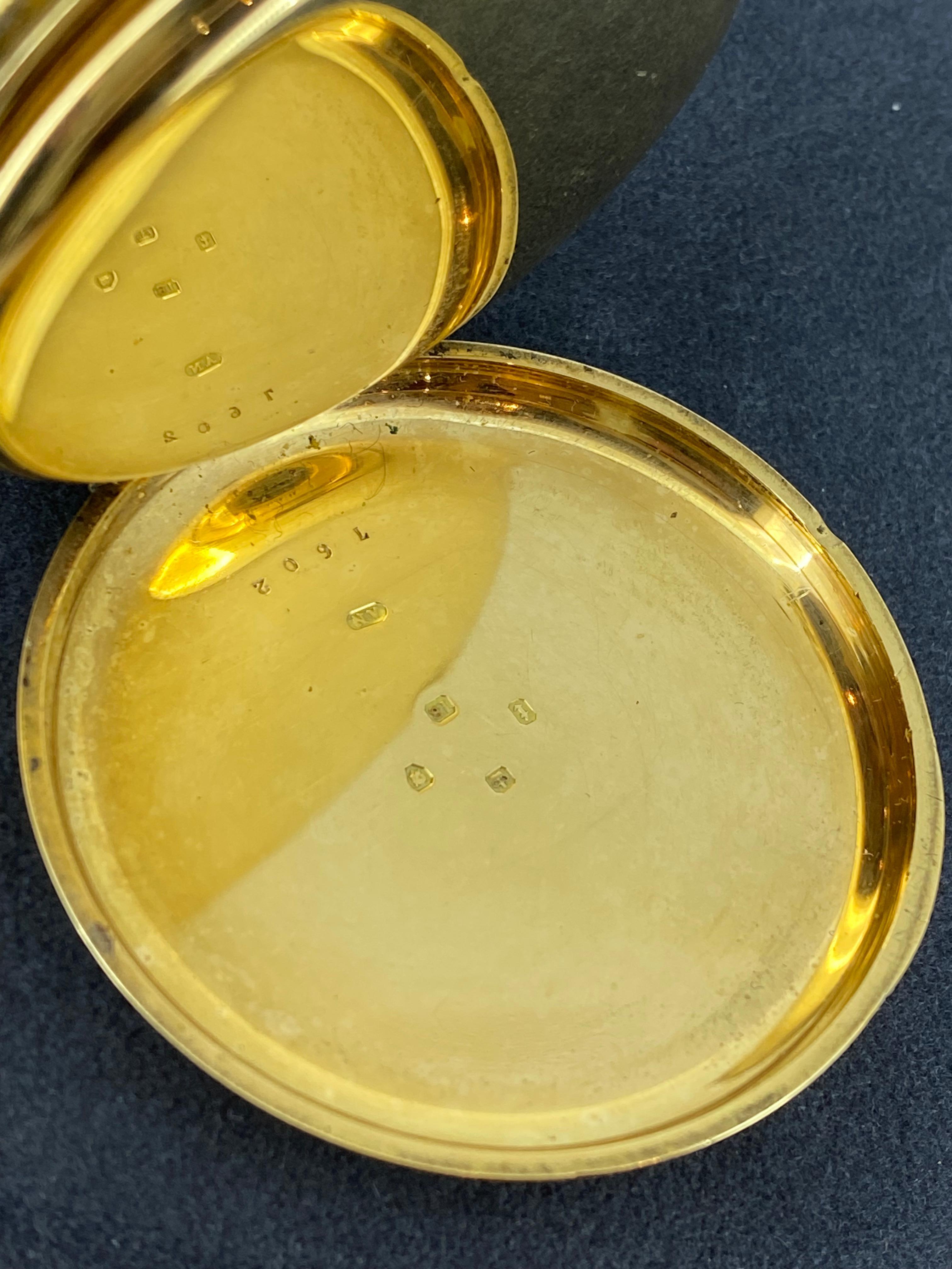 Nicole, A. Nielsen & Co London 18K Gold Double Hunter 53mm Pocket Watch en vente 7