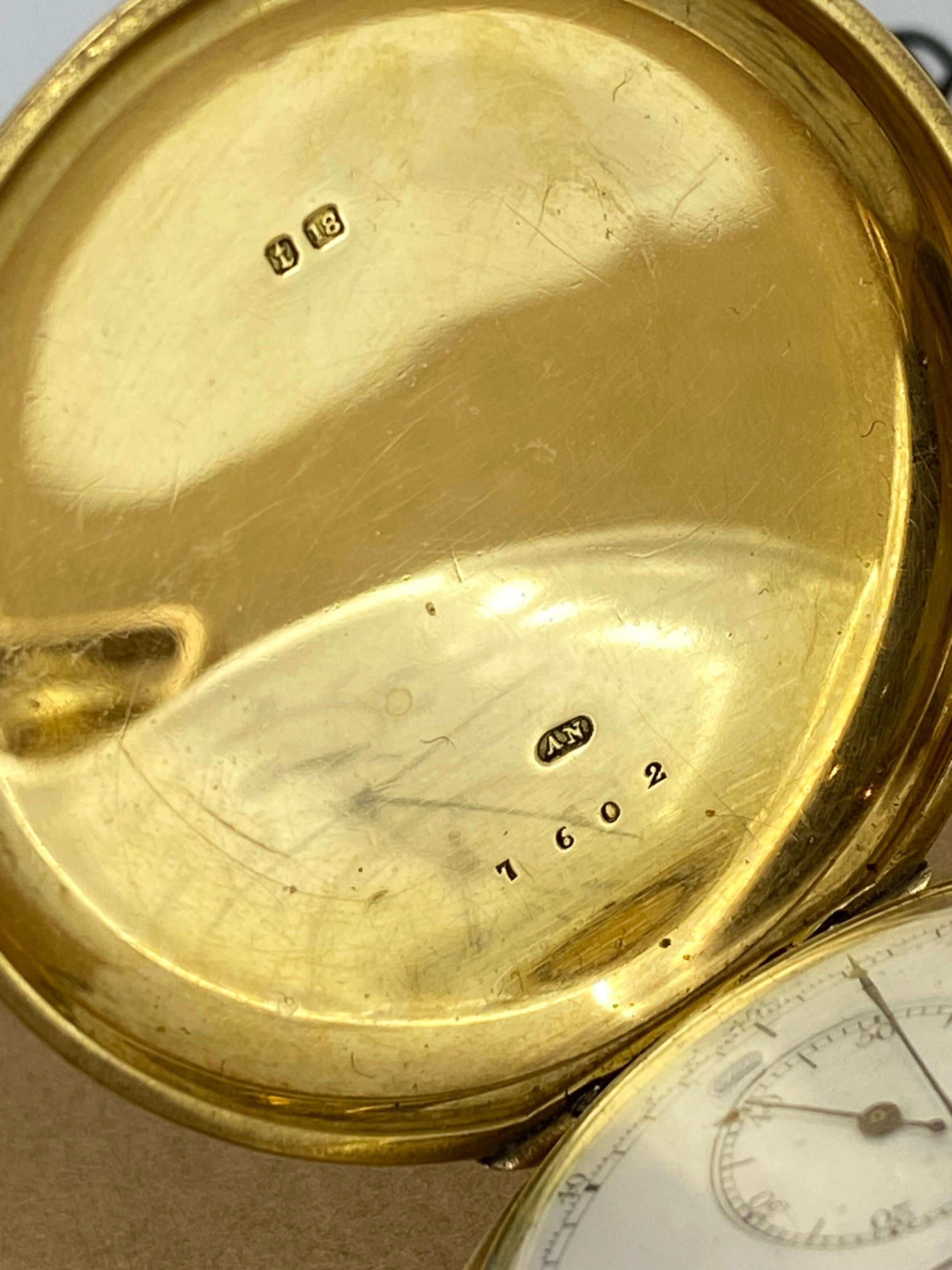 Nicole, A. Nielsen & Co London 18K Gold Double Hunter 53mm Pocket Watch en vente 3