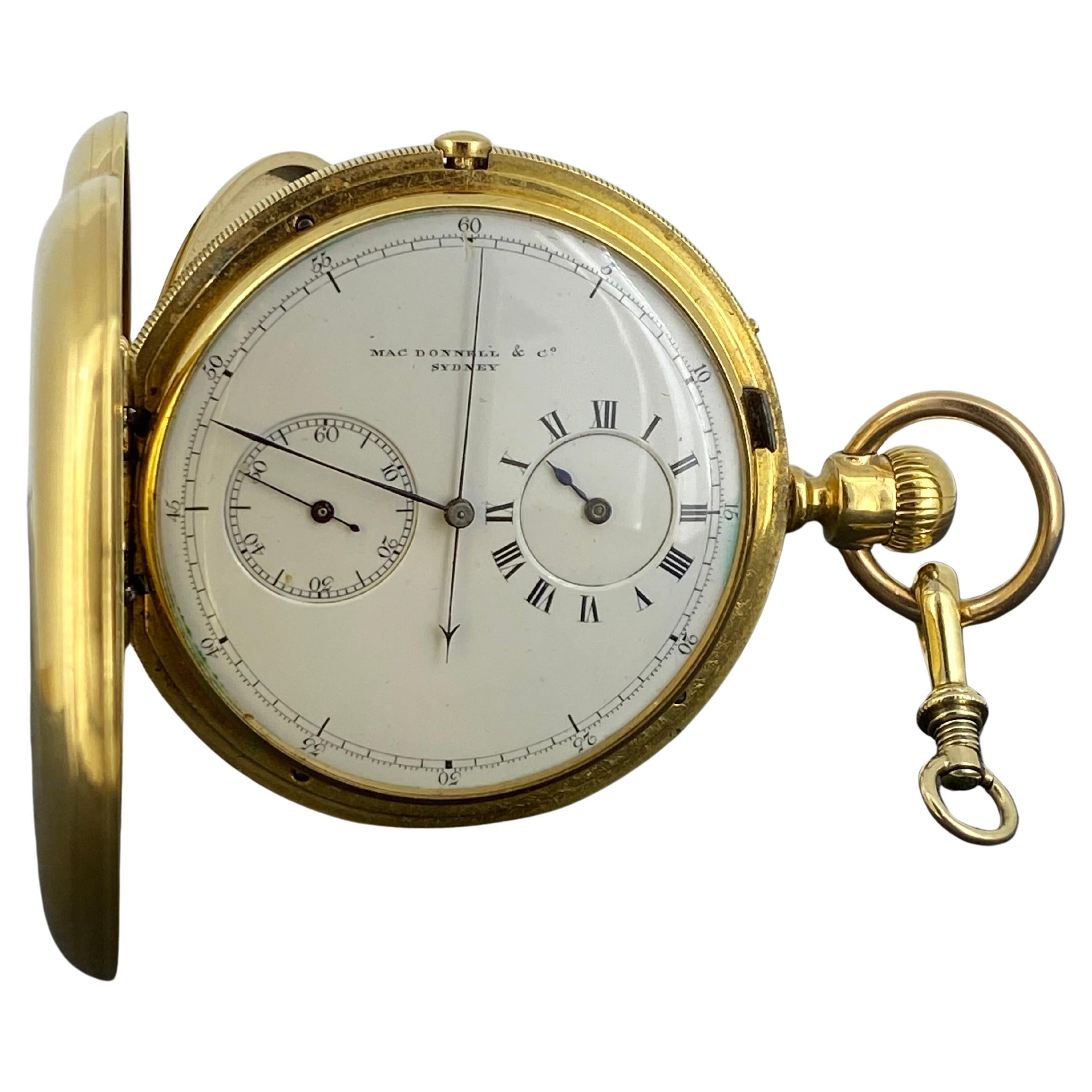 Nicole, A. Nielsen & Co London 18K Gold Double Hunter 53mm Pocket Watch