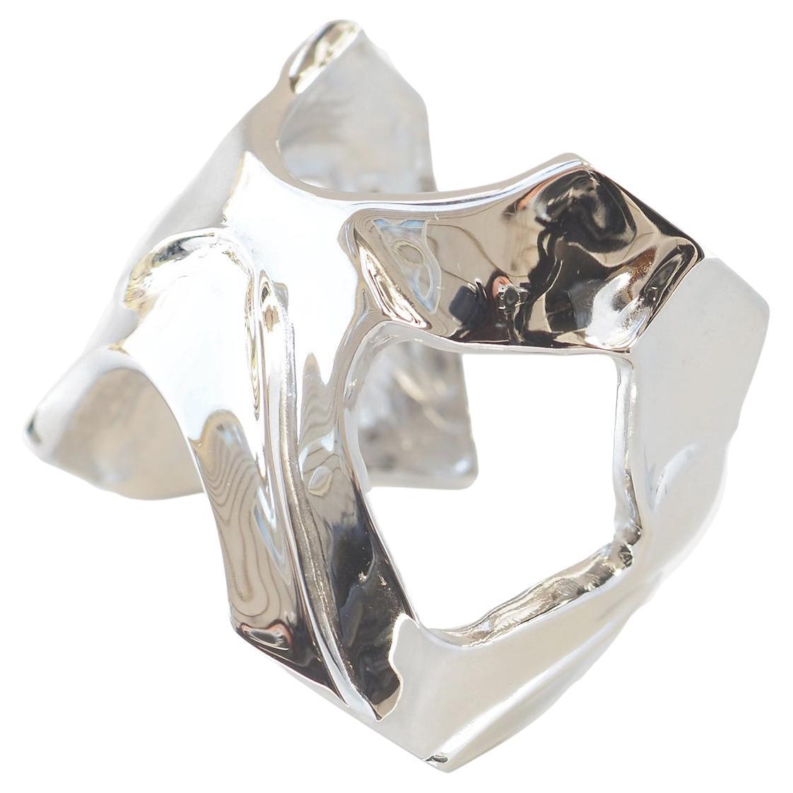 NICOLE AMATO Fortitude Open Cuff Bracelet - Silver