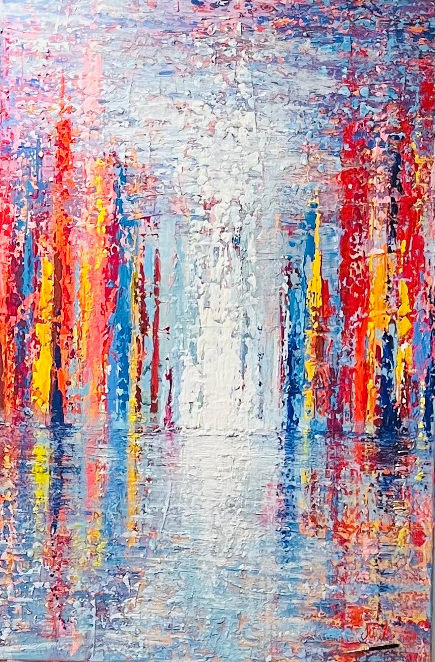 Acrylique sur toile avec couteau
Œuvre unique signée en bas à droite avec un pinceau personnalisé

Nicole Azoulay est une artiste française née en 1963 qui vit et travaille à Paris. Férue d'art depuis toujours, elle peint dans son Studio situé dans