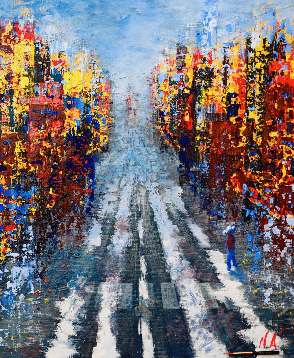 Acrylique sur toile avec couteau
Œuvre unique signée en bas à droite avec un pinceau personnalisé

Nicole Azoulay est une artiste française née en 1963 qui vit et travaille à Paris. Férue d'art depuis toujours, elle peint dans son Studio situé dans