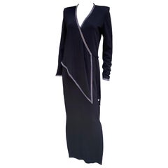 Nicole Bakti - Cocktail sartoriale a portafoglio nero  Vestito con rifiniture in strass taglia M.
