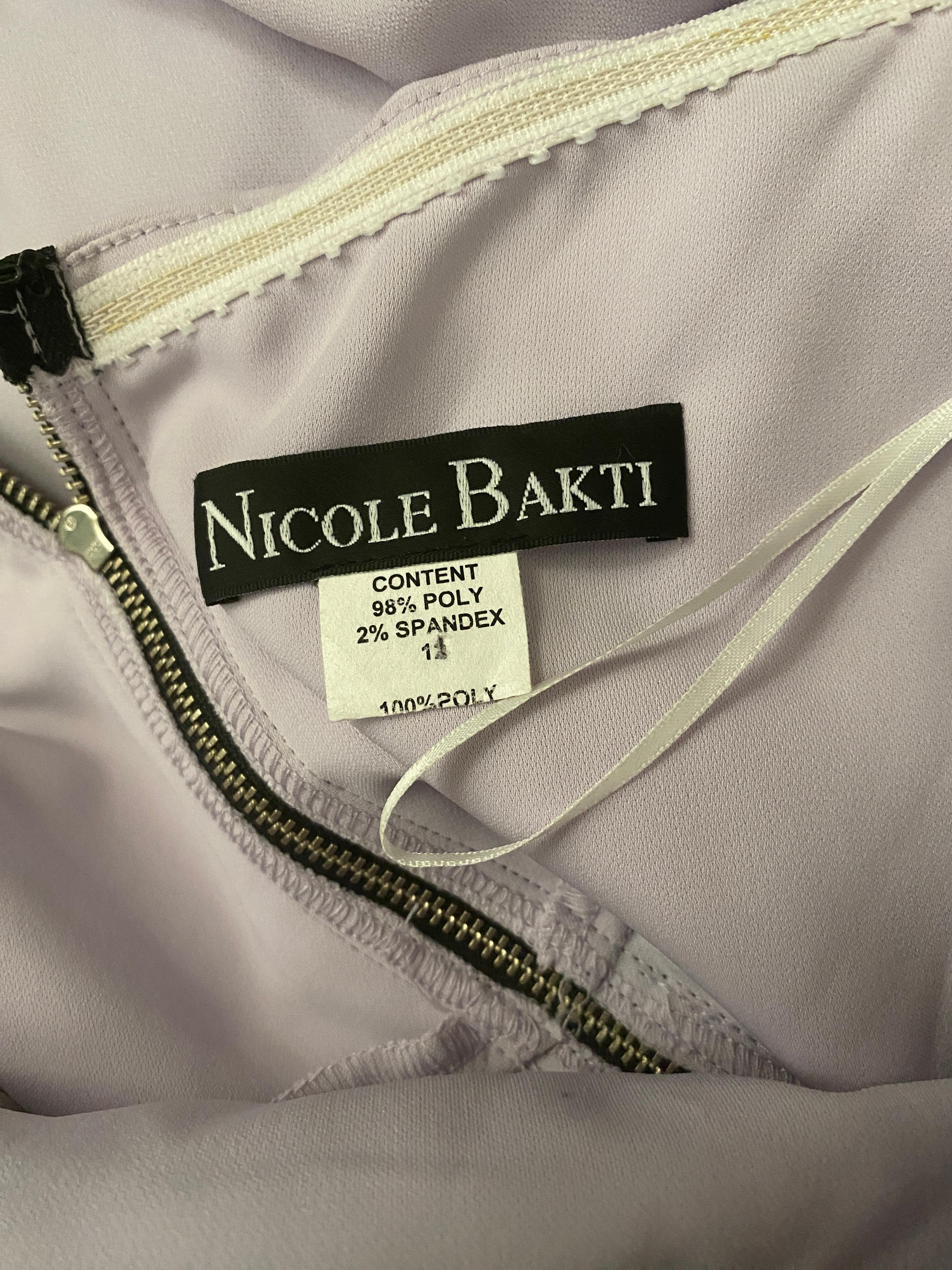 Nicole Batki Drapierte eine Schulter Sexy Lila Langes Kleid Größe 12 im Angebot 11