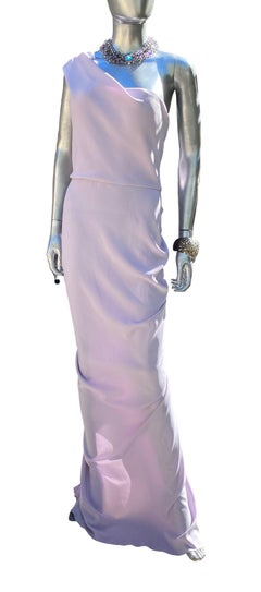 Nicole Batki Draped One Shoulder Sexy Lilac Long Dress Size 12