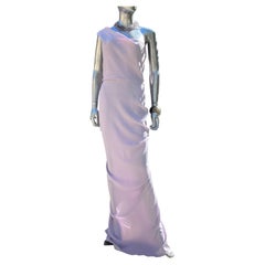 Nicole Batki Draped One Shoulder Sexy Lilac Long Dress Size 12