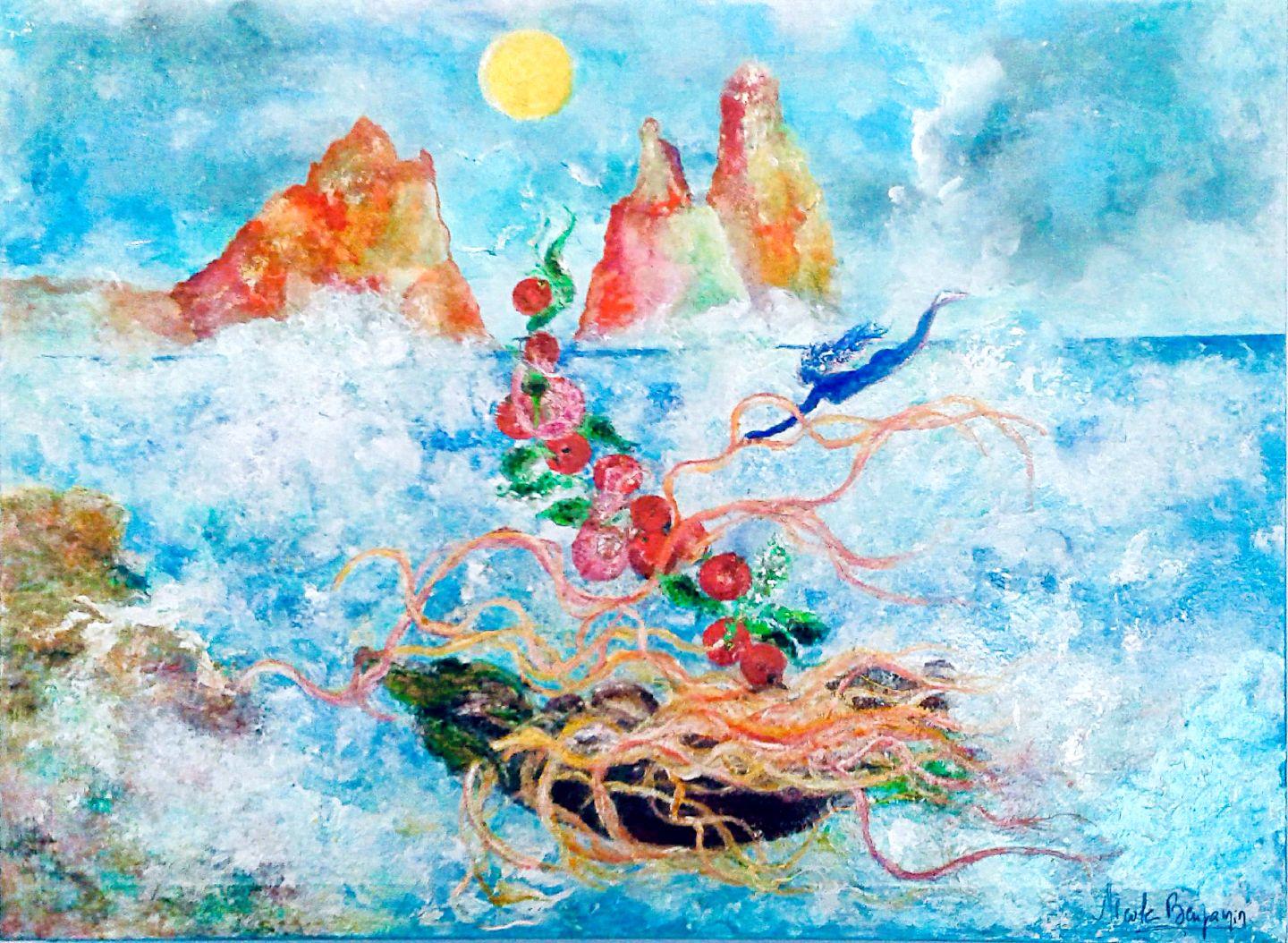 Acryl und Öl auf Leinwand

Nicole Benjamin ist eine 1949 geborene französische Künstlerin, die in Bacoli in der Nähe von Neapel in Italien lebt und arbeitet.