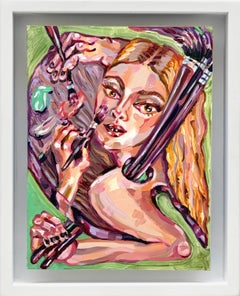 Nicht gleiten, sondern eindringen, Öl auf Polypropylen, 17 × 21 cm, feministische Malerei.