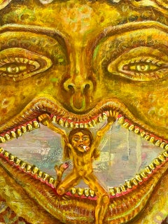 „Zigarettenpause“, Öl auf Harz, 50 x 40 cm, „Feminist Myth“, 2022