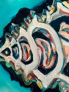 Diván, Öl auf Polypropylen, 17 × 21 cm, Mythos-Gemälde, 2025