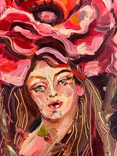 Liebst du mich, liebst du mich nicht?, Öl auf Polypropylen, 17 x 21 cm, feministische Malerei, 2025