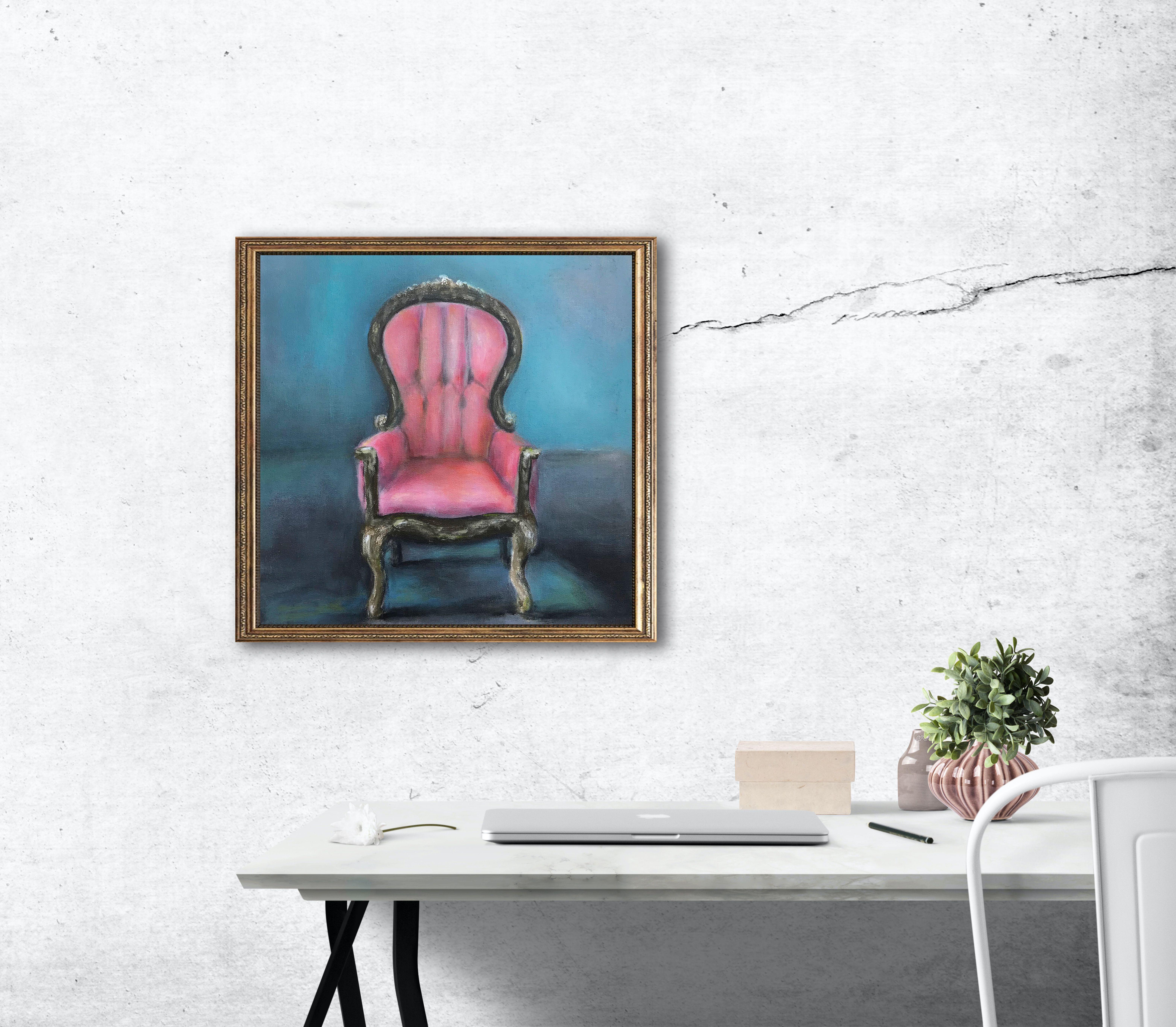 La chaise, peinture, acrylique sur toile - Impressionnisme Painting par Nicole Daniah Sidonie