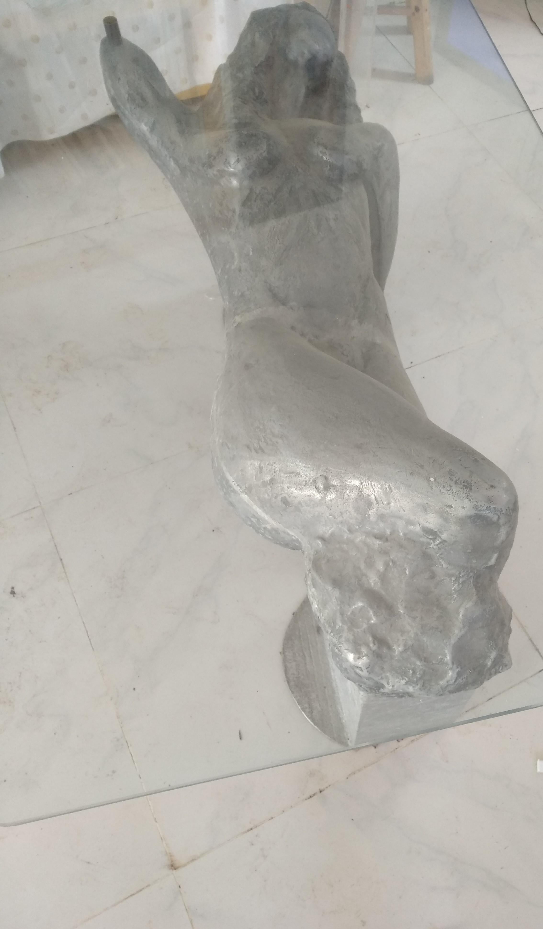 Nicole Durand Figurative Sculpture - 21st Century Contemporary Design Coffee Table in Aluminium Sculpture Casting