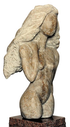 Femme, white Alabaster Sculpture from Nicole Durand