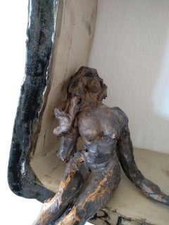 Love , rencontre , original bronze mural sculpture, patina from Nicole Durand