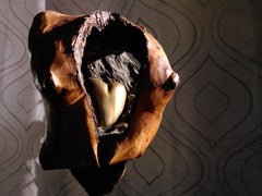 The Heart - 21st Century Contemporary Abstract Bronze Wood and Stone Sculpture