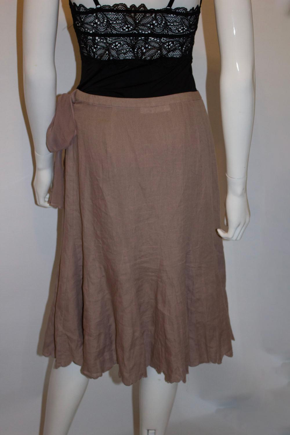 Nicole Fahri Linen Wrap Over Skirt In Good Condition For Sale In London, GB
