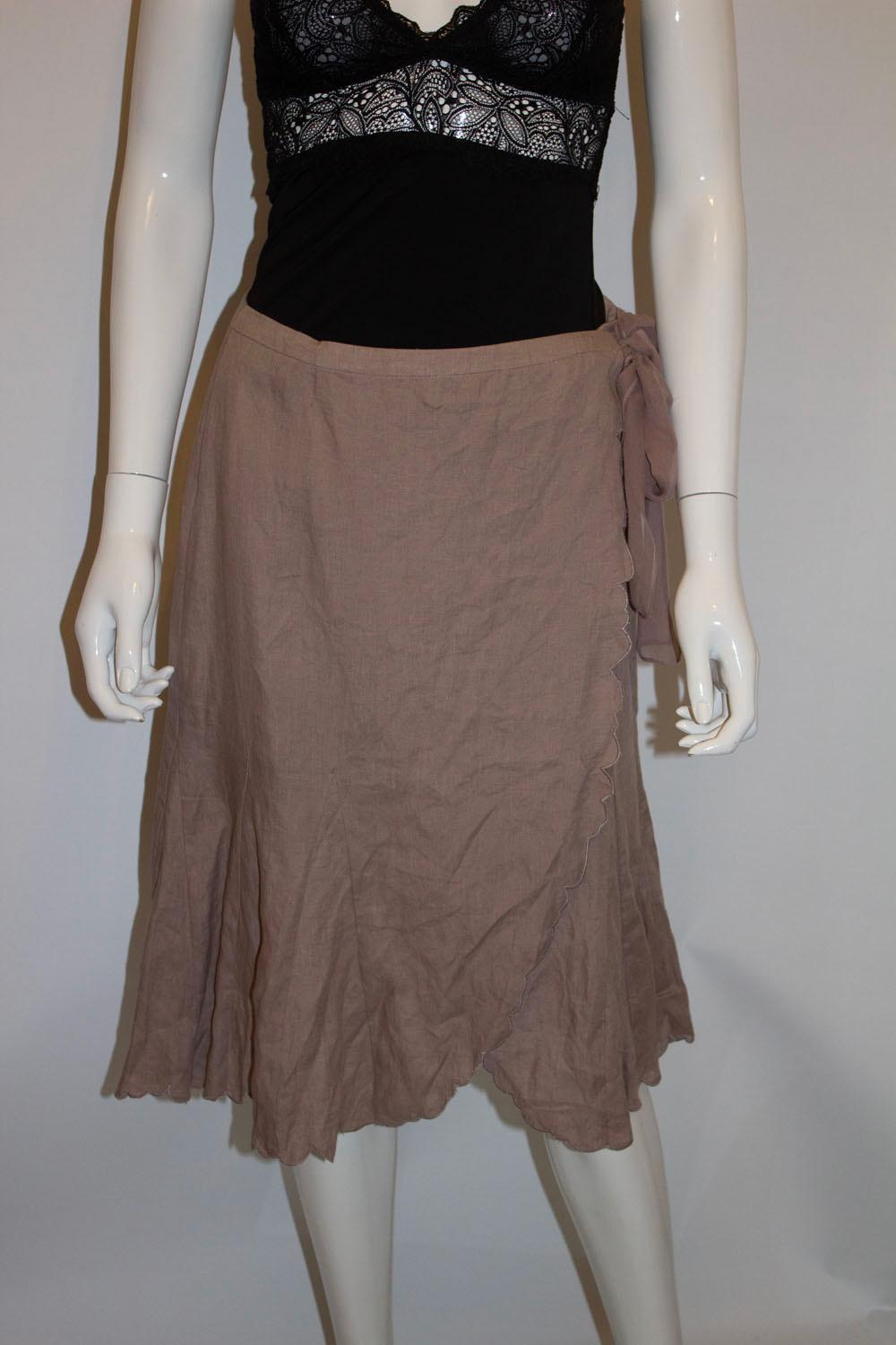 Women's Nicole Fahri Linen Wrap Over Skirt For Sale