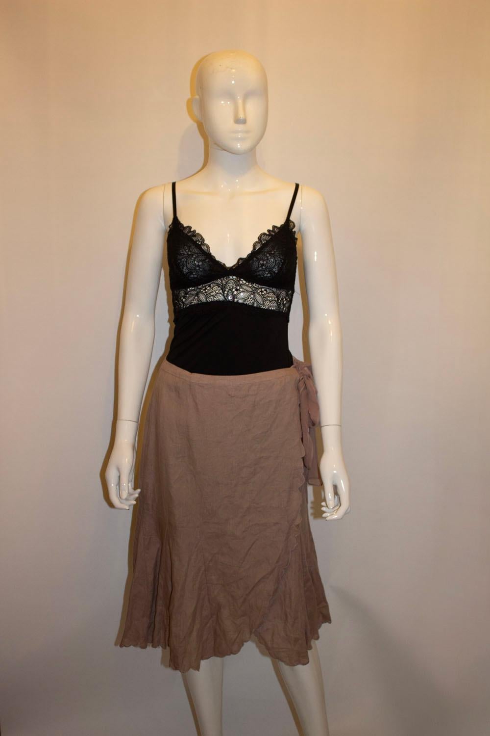 Nicole Fahri Linen Wrap Over Skirt For Sale 1